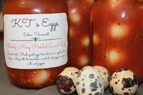 Bloody Mary Pickled Quail Eggs